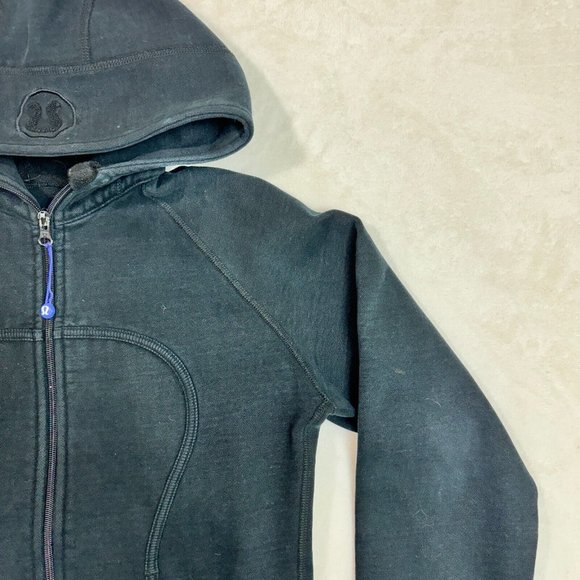 Lululemon Fade Black Jacket Scuba Hoodie Woman Size S Stretch Side Panel - Picture 4 of 16